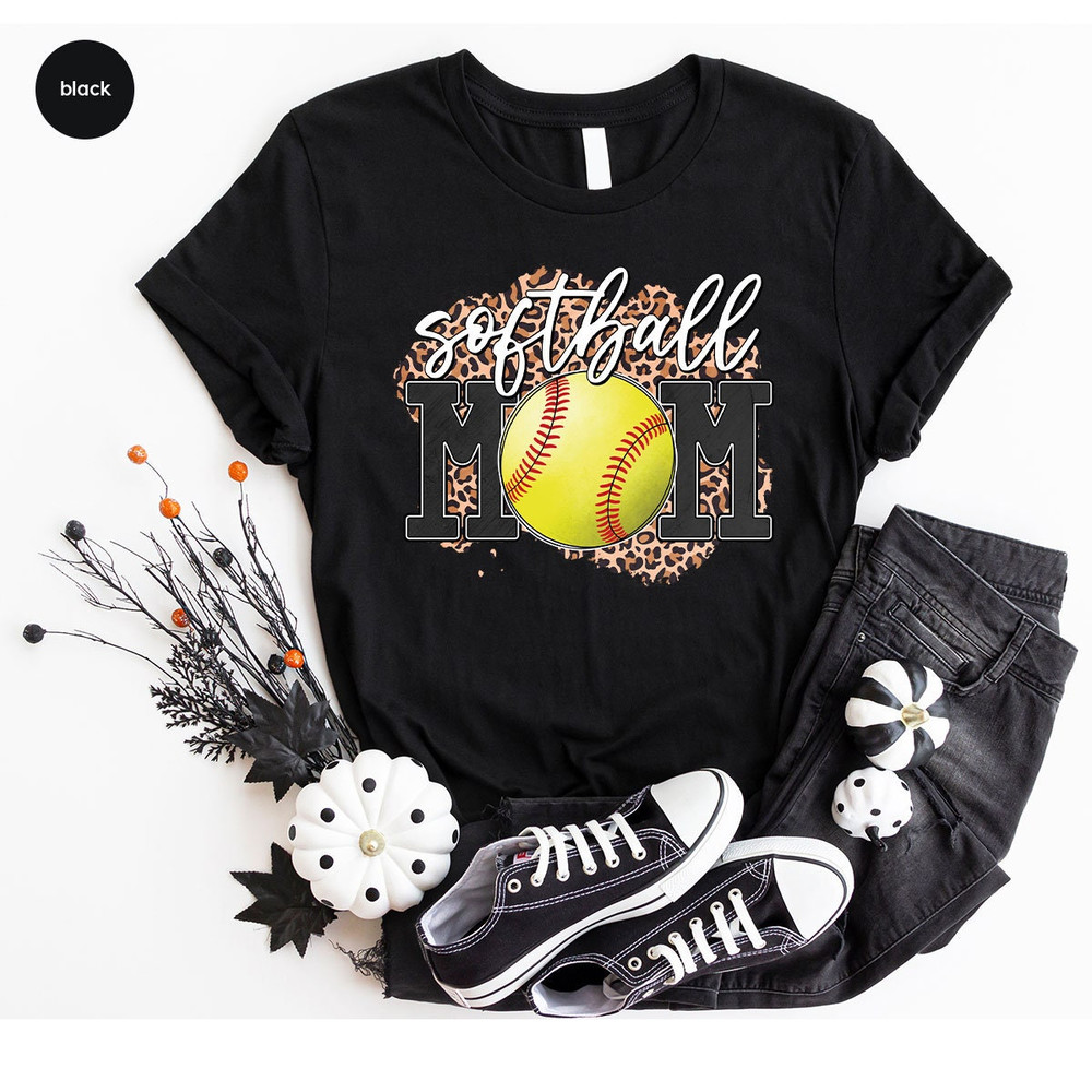 Leopard Print Softball Mom Graphic Tees, Softball Mom Crewneck Sweatshirt, Softball Gifts for Softball Fan Mama, Sports Mom T Shirt Gifts - 4.jpg