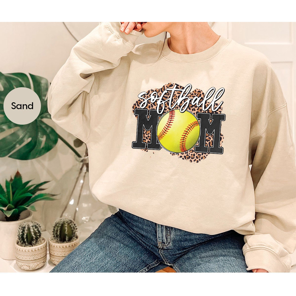 Leopard Print Softball Mom Graphic Tees, Softball Mom Crewneck Sweatshirt, Softball Gifts for Softball Fan Mama, Sports Mom T Shirt Gifts - 5.jpg