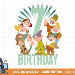 disney snow white seven dwarfs 7th birthday portrait png, sublimation, digital print