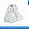 Disney Princess Cinderella Tiana Rapunzel Ballgown Sketch png, sublimate, digital print.jpg
