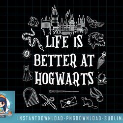 harry potter life is better at hogwarts icon poster png, sublimate, digital download