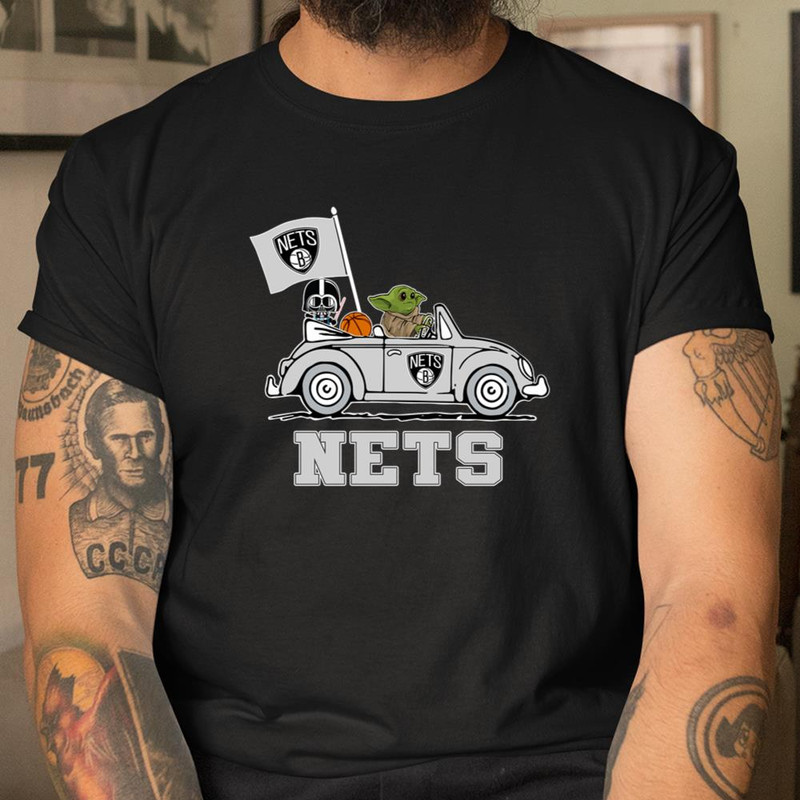 NBA Basketball Brooklyn Nets Darth Vader Baby Yoda Driving Star Wars Shirt T Shirt Itees Global, Shirt For Men Women