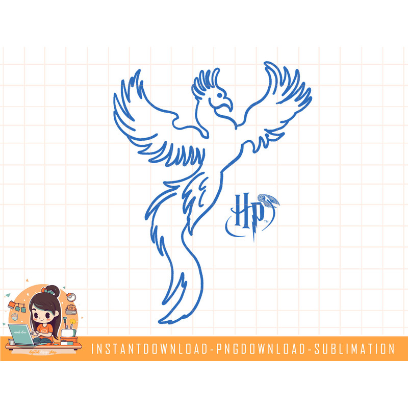 Harry Potter Phoenix Line Art Left Chest png, sublimate, digital download.jpg