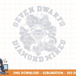 disney snow white seven dwarfs diamond mines vintage png, sublimation, digital print
