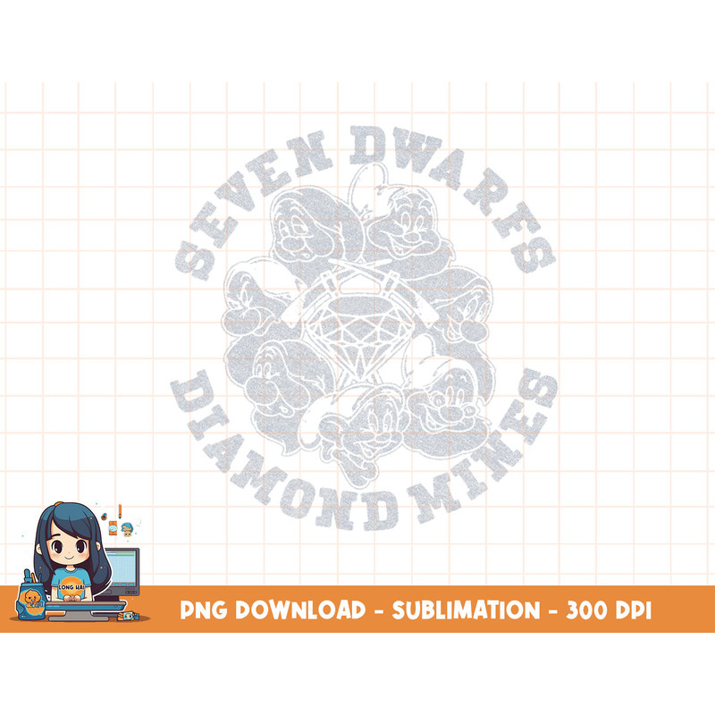 Disney Snow White Seven Dwarfs Diamond Mines Vintage png, sublimation, digital print.jpg