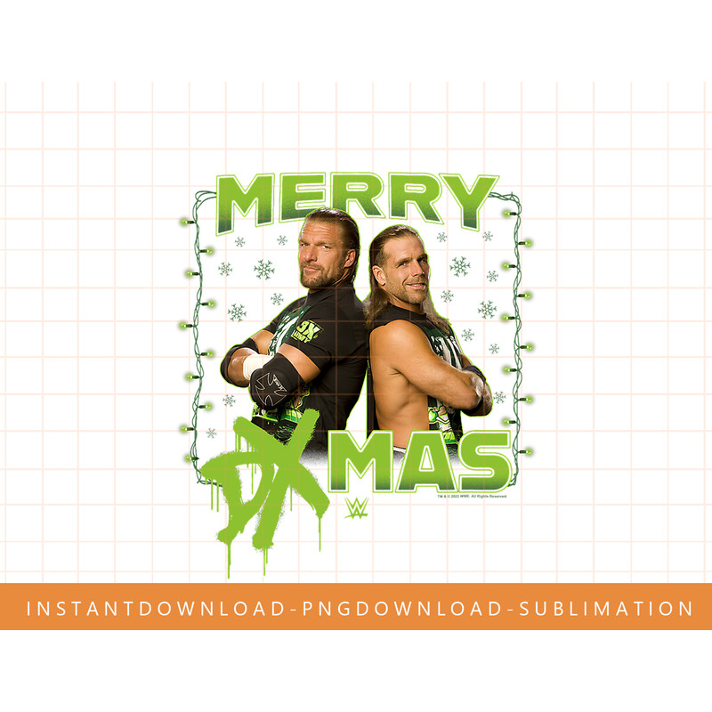 WWE Christmas Shawn Michaels Merry DX-Mas Paint Drip T-Shirt copy.jpg