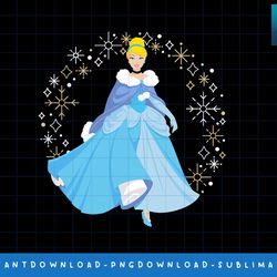 disney princess cinderella winter snowflakes holiday png, sublimate, digital print