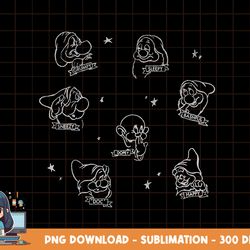 disney snow white seven dwarfs in the stars png, sublimation, digital print