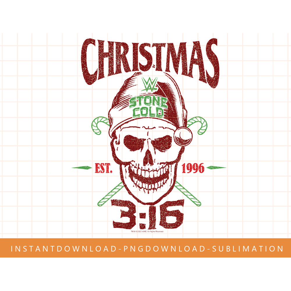 WWE Christmas Stone Cold Steve Austin Skull T-Shirt copy.jpg