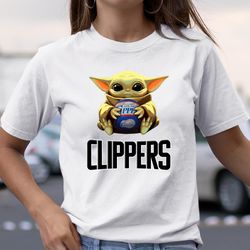 nba basketball la clippers star wars baby yoda shirt t shirt itees global, shirt for men women, graphic design