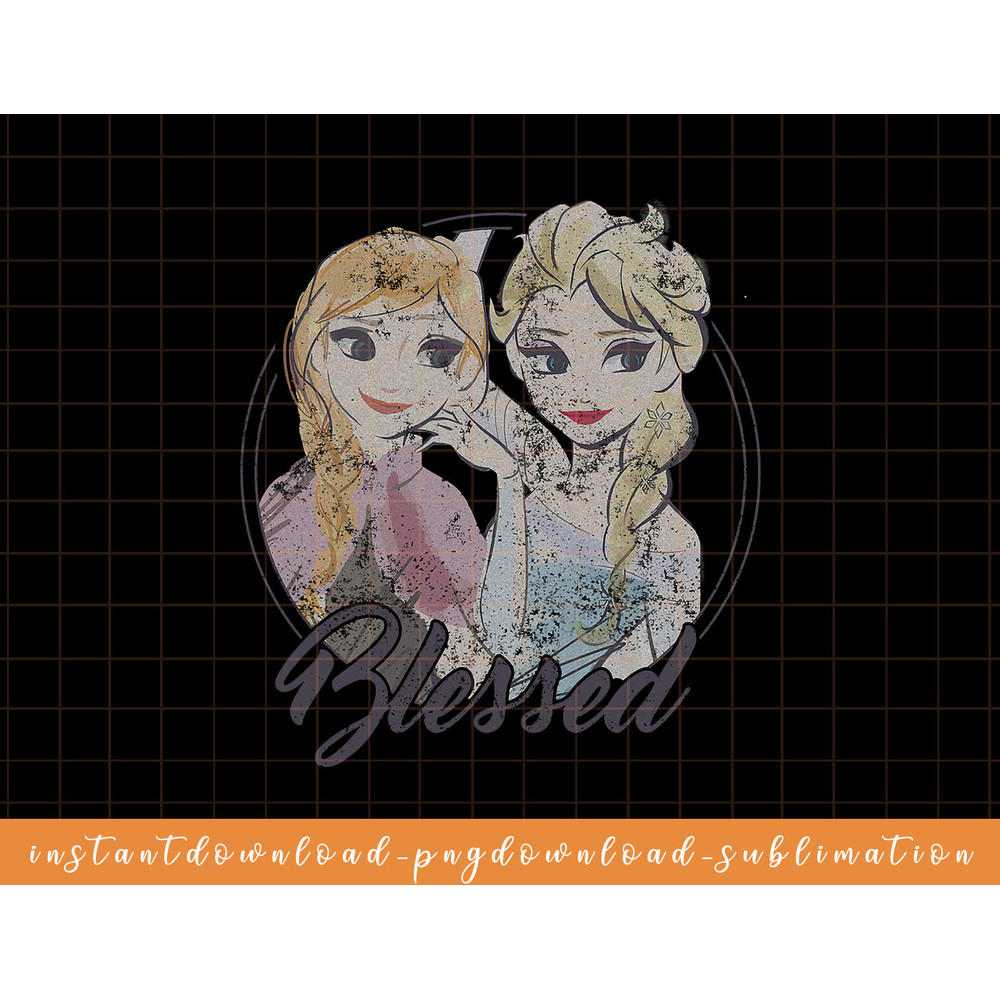 Disney Frozen Anna And Elsa Blessed Portrait png, sublimate, digital download.jpg