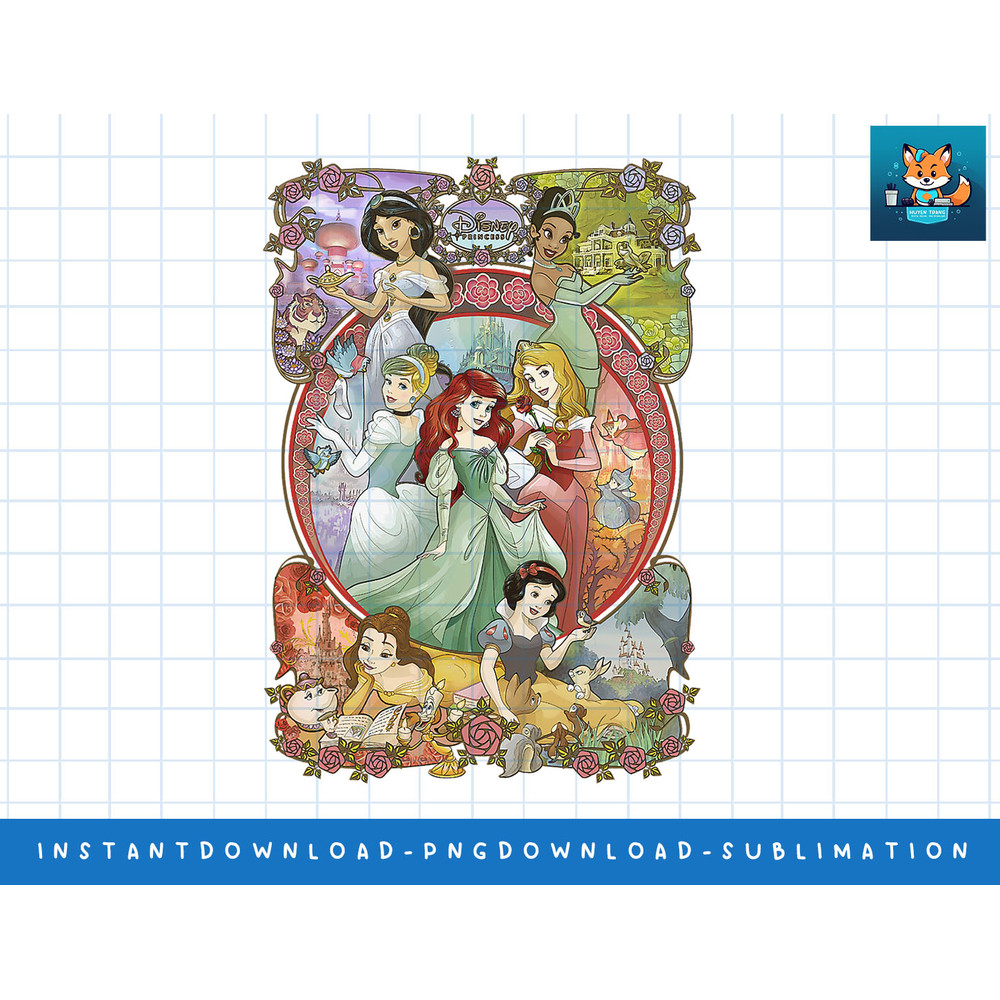Disney Princess Classic Cartoon Group Collage png, sublimate, digital print.jpg