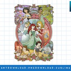 disney princess classic cartoon group collage png, sublimate, digital print