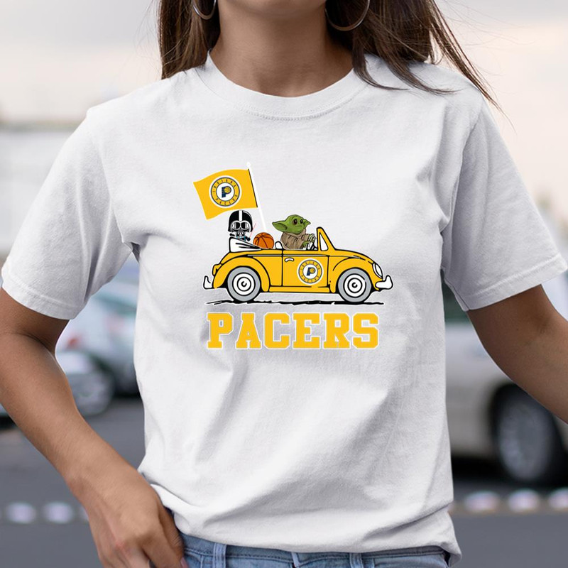 NBA Basketball Indiana Pacers Darth Vader Baby Yoda Driving Star Wars Shirt T Shirt Itees Global, Shirt For Men Women