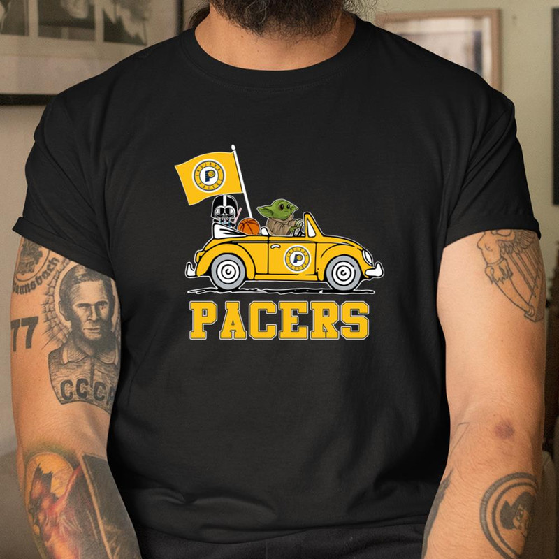 NBA Basketball Indiana Pacers Darth Vader Baby Yoda Driving Star Wars Shirt T Shirt Itees Global, Shirt For Men Women
