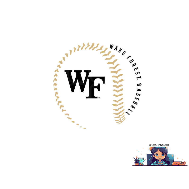 Wake Forest Demon Deacons Baseball Fastball White png, digital download copy.jpg