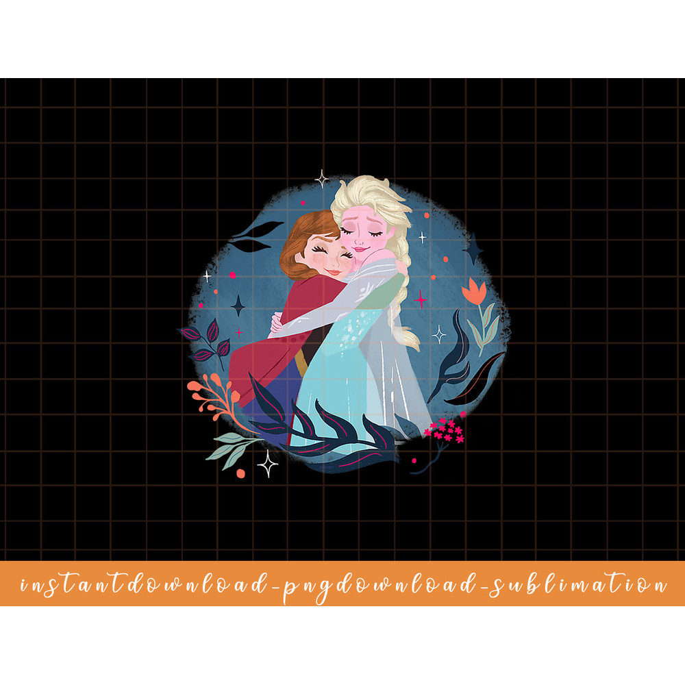 Disney Frozen Anna and Elsa Sister Hug png, sublimate, digital download.jpg