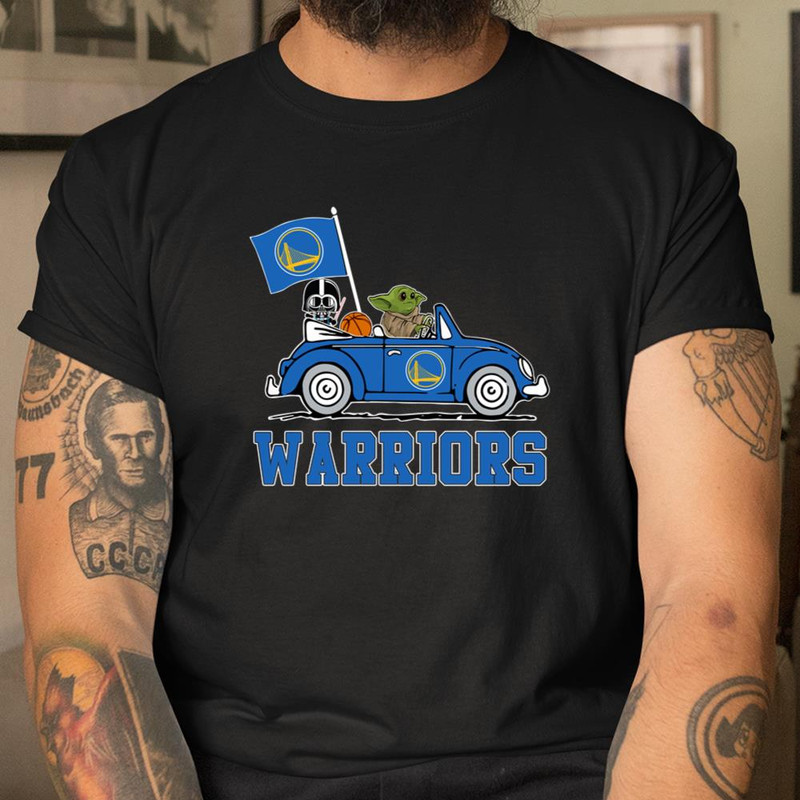NBA Basketball Golden State Warriors Darth Vader Baby Yoda Driving Star Wars Shirt T Shirt Itees Global, Graphic Design