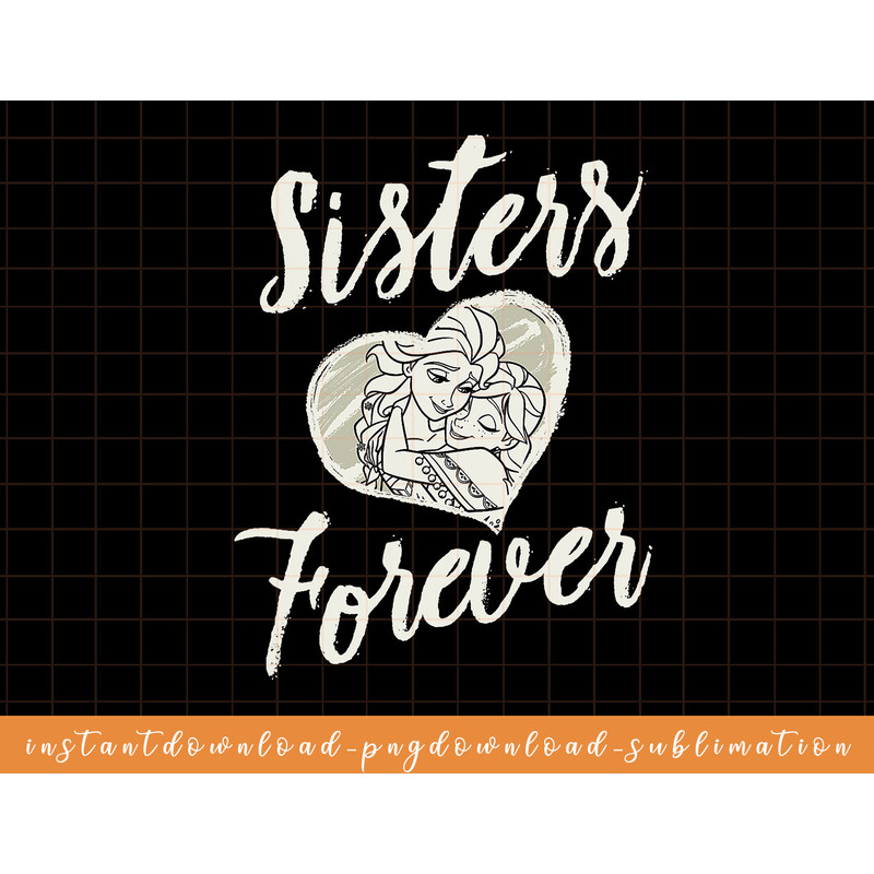 Disney Frozen Anna And Elsa Sisters Forever Heart Portrait png, sublimate, digital download.jpg