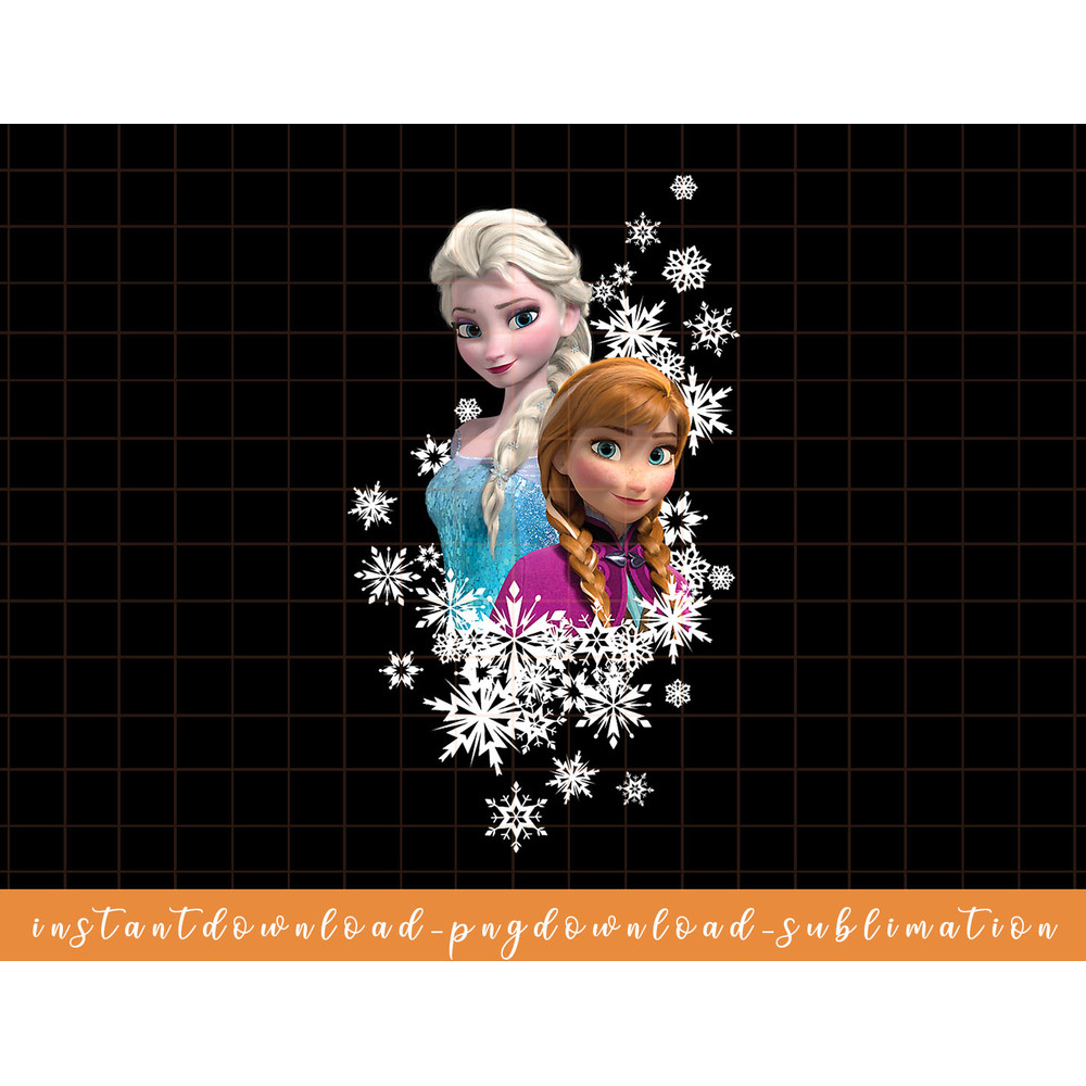 Disney Frozen Anna and Elsa Snowflakes png, sublimate, digital download.jpg