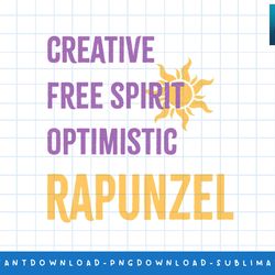 disney princess creative free spirit optimistic rapunzel png, sublimate, digital print