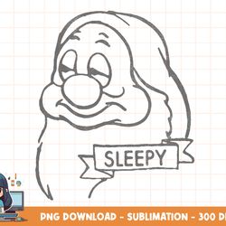 disney snow white sleepy line art big face png, sublimation, digital print