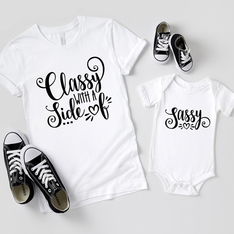 Mama Girl Shirt, Matching Mom And Baby Tee, Classy With A Side Of , Mama Shirt, Mama And Me Shirt, Mother Daughter Shirt - 3.jpg