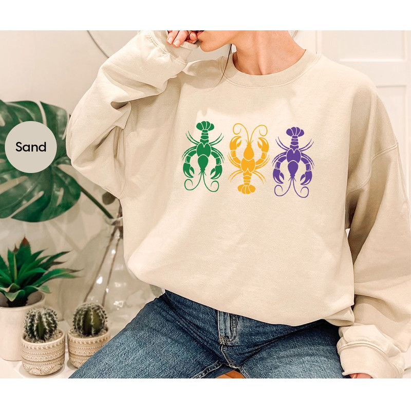 Mardi Gras Crewneck Sweatshirt, Gift for Her, Mardi Gras TShirt, Unisex Carnival Outfit, Animal Graphic Tees, Gift for Him, Christian Shirt - 7.jpg