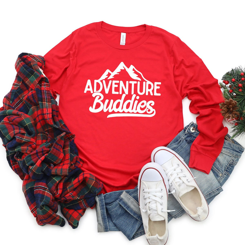 Matching Camping Long Sleeve Shirts, Camping Shirts, Family Travel and Vacations Longsleeve Shirts, Adventure Buddies, Hiking Friend Shirt - 5.jpg
