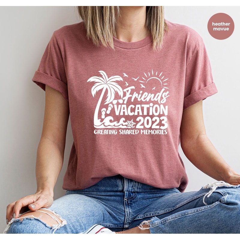 Matching Friends Trip Shirts, Funny Vacation Graphic Tees, Trendy Summer Clothing, Travel T-Shirt, Cool Women VNeck TShirts, Gifts for Him - 1.jpg