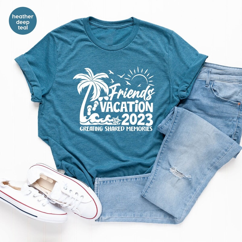 Matching Friends Trip Shirts, Funny Vacation Graphic Tees, Trendy Summer Clothing, Travel T-Shirt, Cool Women VNeck TShirts, Gifts for Him - 3.jpg