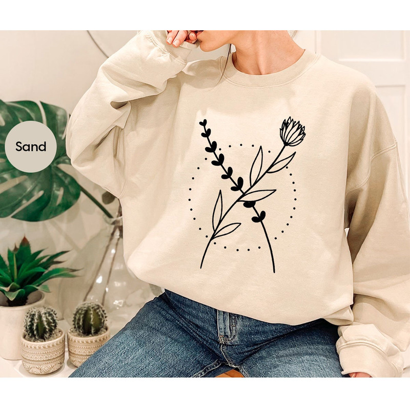 Minimalist Shirts, Floral Design Tshirt, Aesthetic Tshirts, Botanical Gifts, Inspirational Women, Minimal Flower Tshirt, Cute Flowers Tee - 7.jpg