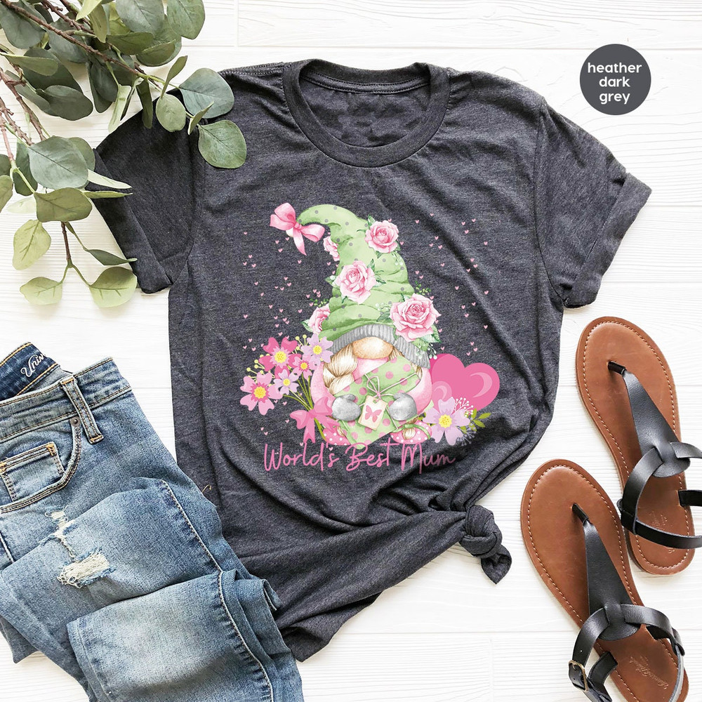 Mom T Shirt, Mothers Day Gift, Cute Gnome Graphic Tees, Mothers Day Shirt, Mom Gifts, Floral Mum Shirt, Mother Gift, Vneck Shirts for Mama - 2.jpg