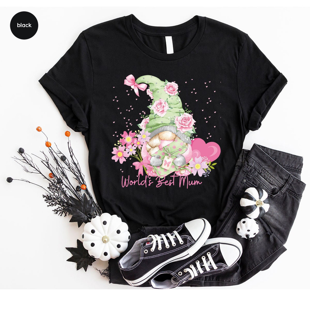 Mom T Shirt, Mothers Day Gift, Cute Gnome Graphic Tees, Mothers Day Shirt, Mom Gifts, Floral Mum Shirt, Mother Gift, Vneck Shirts for Mama - 6.jpg