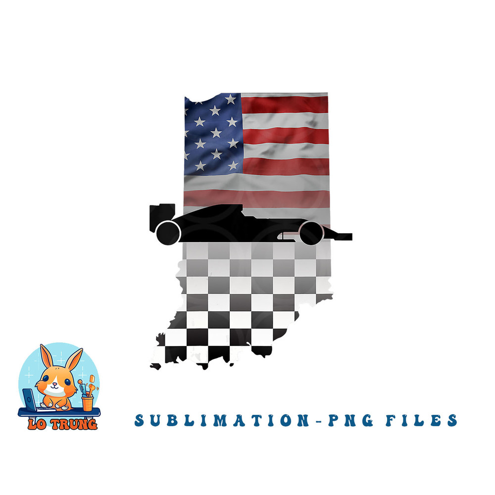 Womens Indiana American Flag to Checkered Flag Graphic V-Neck png, digital download copy.jpg