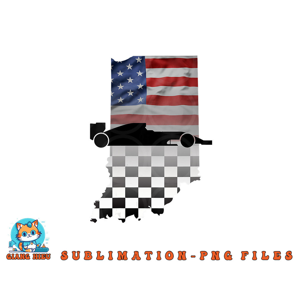 Womens Indiana American Flag to Checkered Flag Graphic V-Neck png, digital download copy.jpg