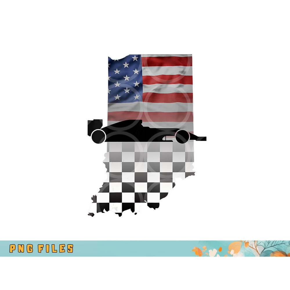 Womens Indiana American Flag to Checkered Flag Graphic V-Neck png, digital download copy.jpg