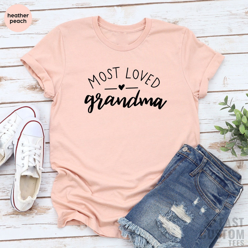 Most Loved Grandma T-Shirt, Grandma Established Shirt, Gift for Grandma, Grandma Spring Gift Shirt, Pregnancy Announcement Grandparents Gift - 2.jpg