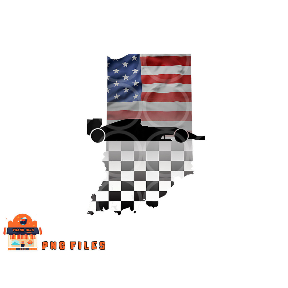 Womens Indiana American Flag to Checkered Flag Graphic V-Neck png, digital download copy.jpg