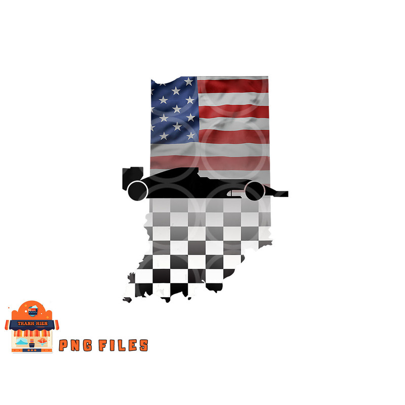 Womens Indiana American Flag to Checkered Flag Graphic V-Neck png, digital download copy.jpg