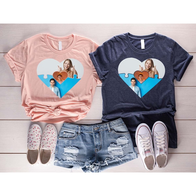 Mothers Day Gift, Custom Family Photo Shirt, Personalized Mom Gifts, Mothers Day Shirt, Puzzle Piece Picture Shirt, Matching Family Shirts - 2.jpg