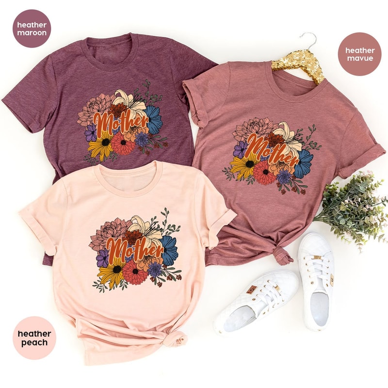 Mothers Day Shirt, Flowers Mother T-Shirt, Floral Mom Shirt, Mothers Day Gift, Mama Crewneck Sweatshirt, Mom Gifts, Mother in Law Gift - 2.jpg