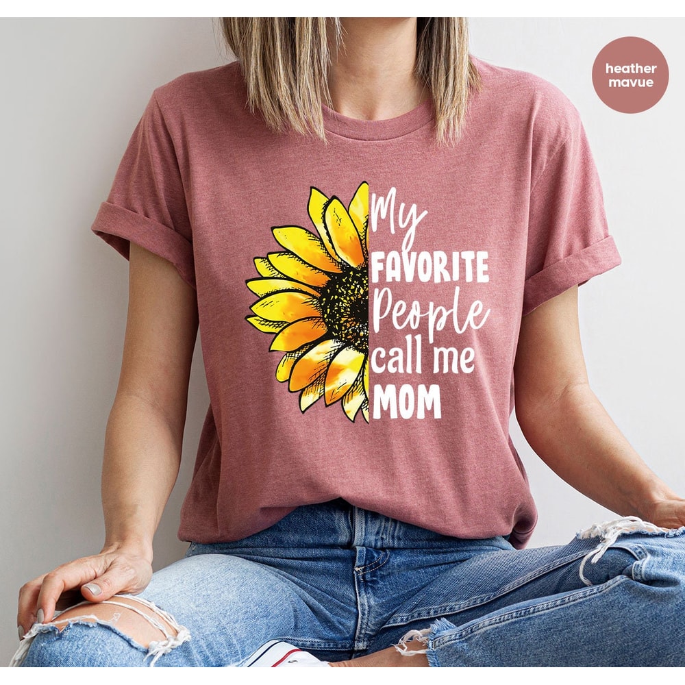 Mothers Day Shirt, Mothers Day Gift, Sunflower Mom Shirt, Cute Mother Gift, Graphic Tees for Mama, Mommy Gift from Son, Grandma Vneck TShirt - 5.jpg
