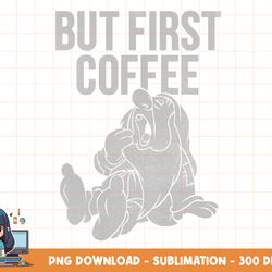 disney snow white sleepy yawning but first coffee png, sublimation, digital print