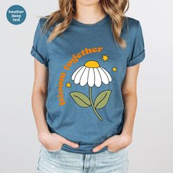 motivational graphic tees, flower vneck shirt, inspirational shirt, floral t-shirt, positive shirt, plant t-shirt, menta