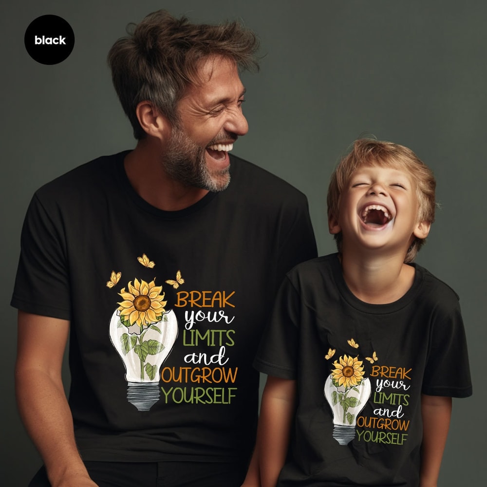 Motivational Gifts, Floral Positive Shirts, Mental Health VNeck T-Shirt, Sunflower Outfit, Inspirational Clothing, Butterfly Graphic Tees - 7.jpg