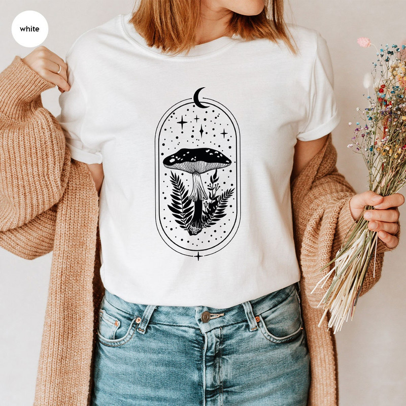 Mushroom Shirt, Botanical Sweatshirt, Mushroom Gift, Magic Mushroom Shirt, Plant T-Shirt, Shirt for Women, Gift for Her, Celestial Shirt - 4.jpg
