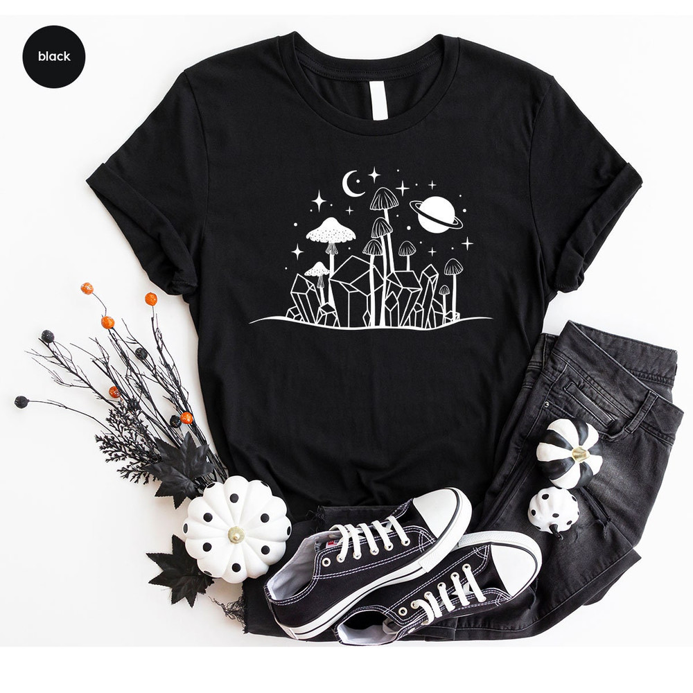 Mushroom T-Shirt, Nature Shirt, Mushroom Gift, Magic Mushroom Shirt, Celestial Sweatshirt, Graphic Tees, Moon Shirt, Gift for Her - 6.jpg