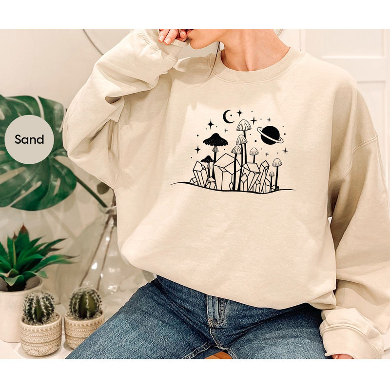 Mushroom T-Shirt, Nature Shirt, Mushroom Gift, Magic Mushroom Shirt, Celestial Sweatshirt, Graphic Tees, Moon Shirt, Gift for Her - 7.jpg