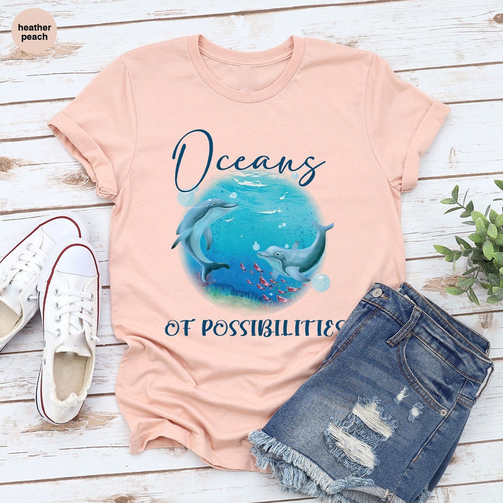 Ocean Dolphin Shirts, Graphic Tees, Gifts For Librarian, Gifts For Readers, Ocean Themed Tee, Kids Reading Shirts, Shirts For Women - 1.jpg